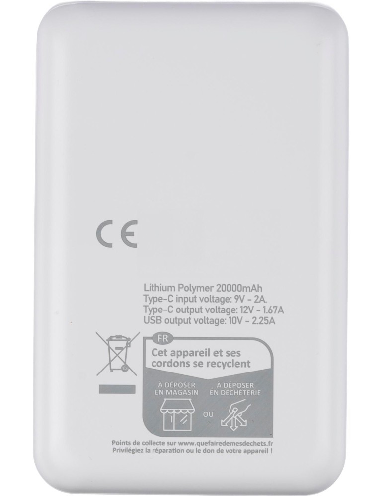 Power bank en ABS recyclé Rayen