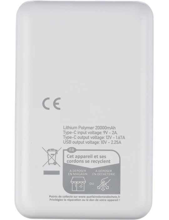 Power bank en ABS recyclé Rayen