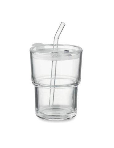 Gobelet verre et paille 400ml SIP personnalisable