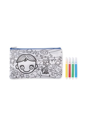 Trousse à crayons avec feutres publicitaire KIDDO