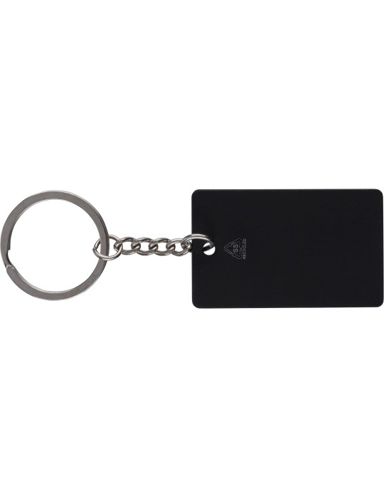 Porte-clés rectangulaire en acier inoxydable recyclé Jax