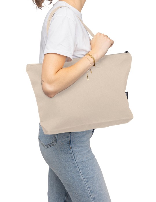 Sac shopping en polycoton recyclé 330 g/m2 Malina