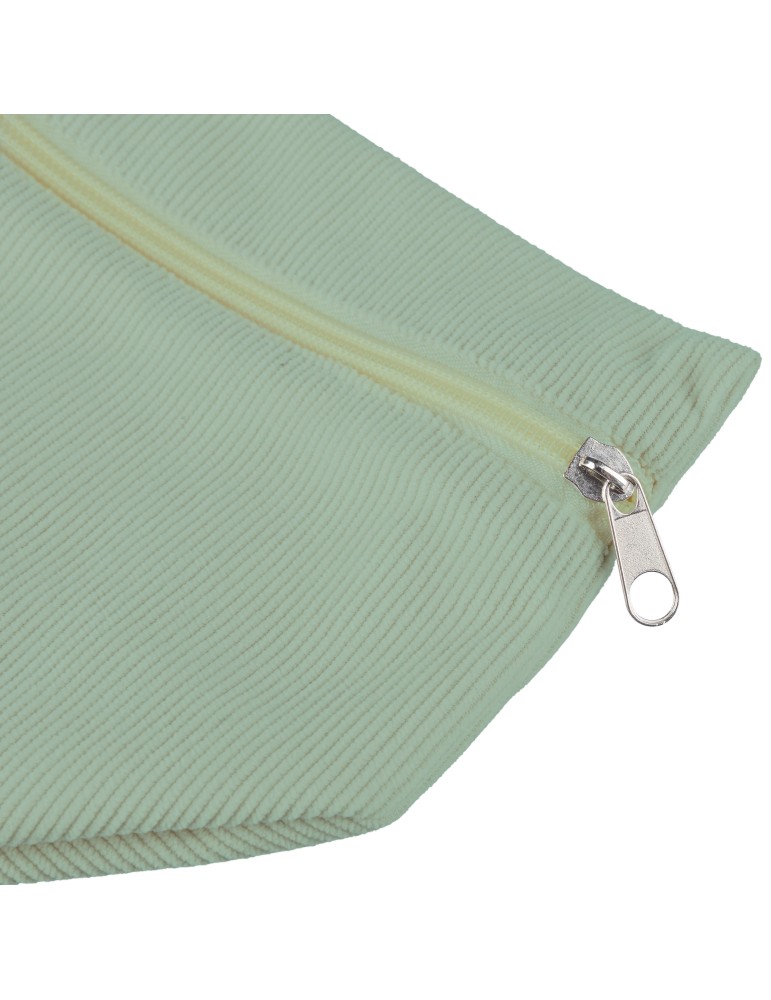 Trousse à maquillage zippée en velours côtelé Tia