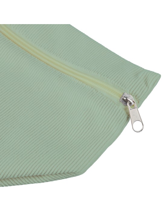 Trousse à maquillage zippée en velours côtelé Tia