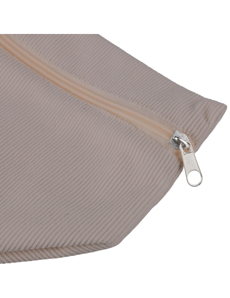 Trousse à maquillage zippée en velours côtelé Tia