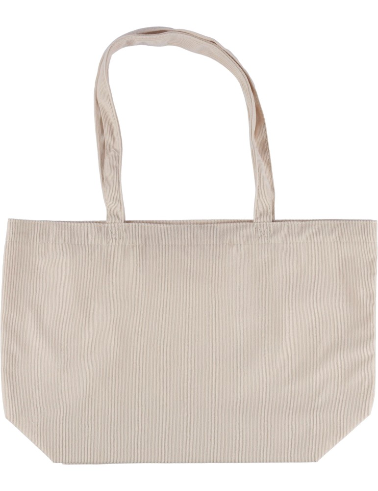 Sac shopping en velours côtelé Tino