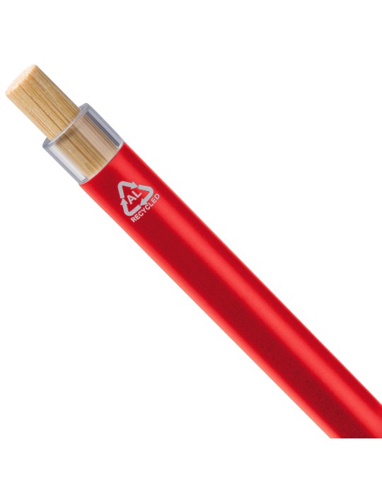 Stylo à bille poussoir laqué en aluminium recyclé Maren