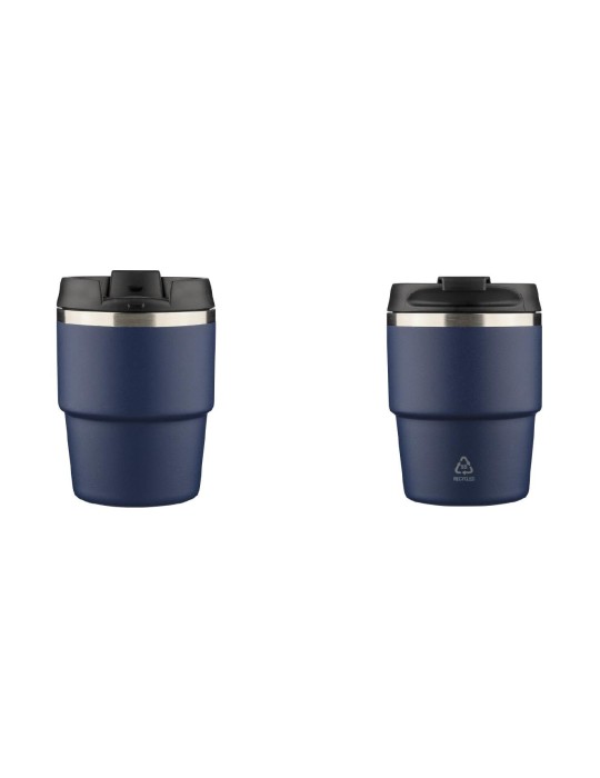 Mug double paroi de 175 ml en acier inoxydable recyclé Oli
