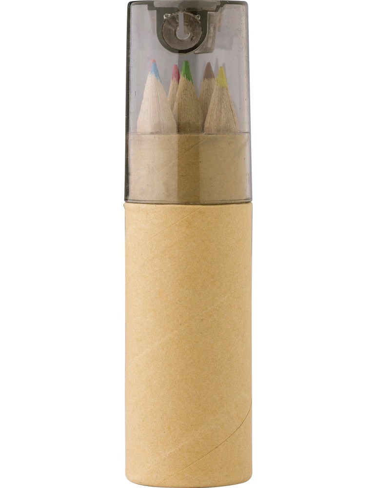 Coffret de crayons de couleur Libbie | Carton recyclé | 6 pièces