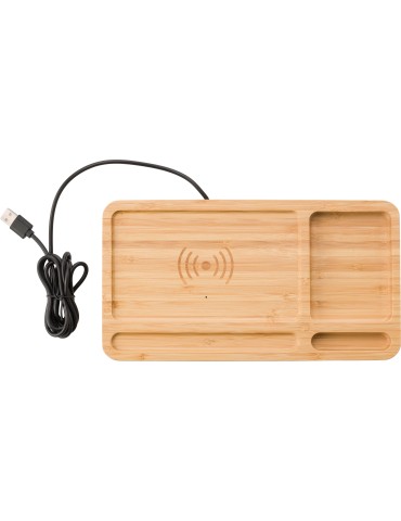 Organiseur de bureau personnalisé Faye - Chargeur à induction pas cher