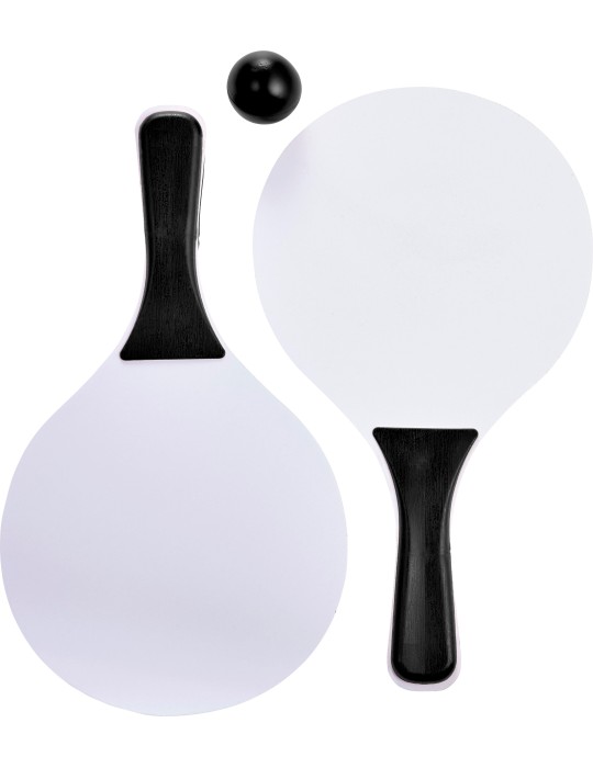 Raquettes de Plage Économiques Personnalisées Eliza - Set de 2 en Bois