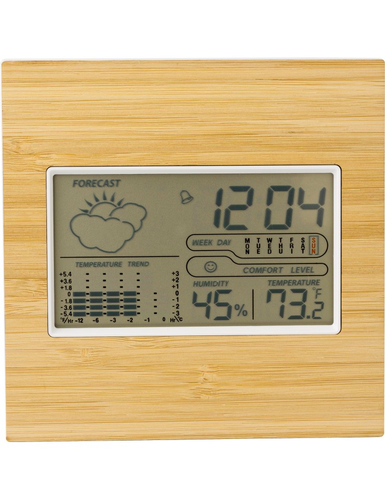 Station Météo Unique en Bambou Lia | Objet Publicitaire