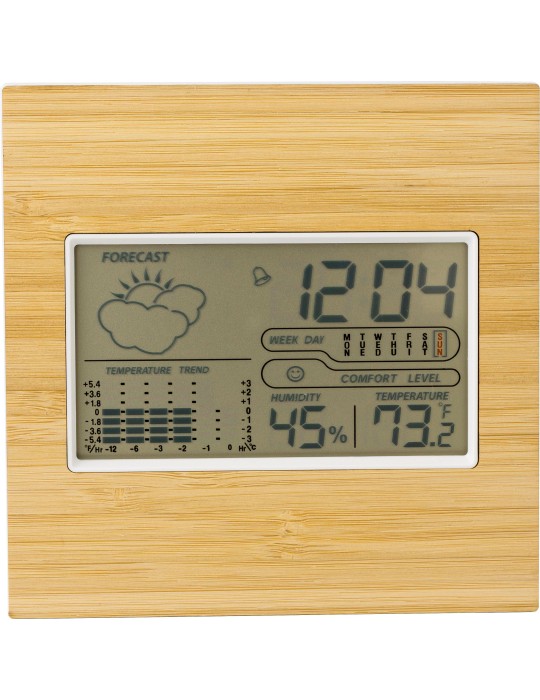 Station Météo Unique en Bambou Lia | Objet Publicitaire