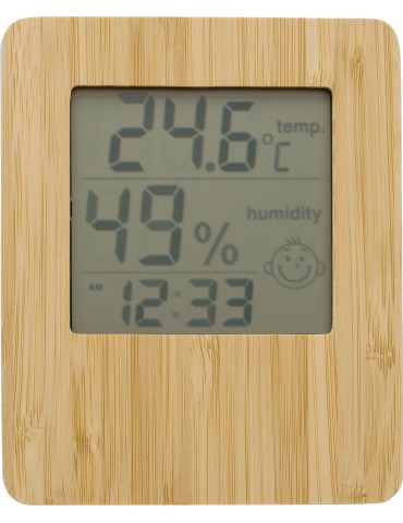 Station Météo Précise en Bambou Personnalisée pas cher