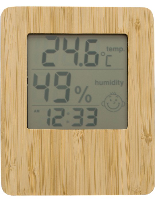 Station Météo Précise en Bambou Personnalisée pas cher