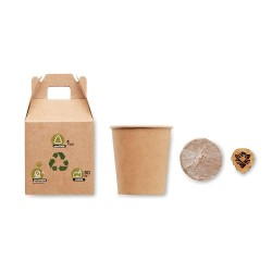 Set Éco-responsable de Graines Personnalisé GROWTREE™ Matières : papier Couleurs : beige marquage laser ultra précis