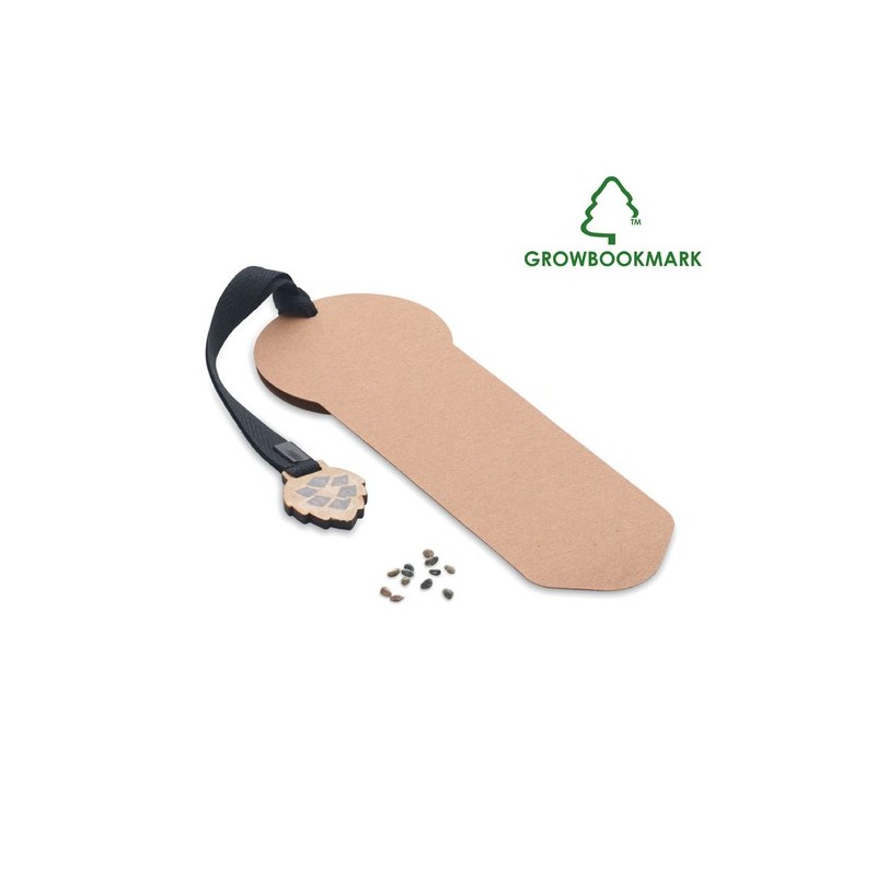 Marque-page personnalisé et pin GROWBOOKMARK™ Matières : papier Couleurs : beige