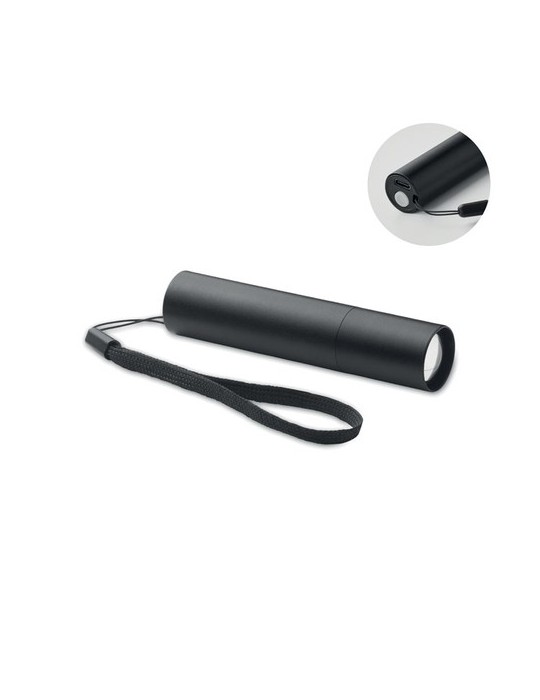 Lampe rechargeable en alu publicitaire ALUMINATE