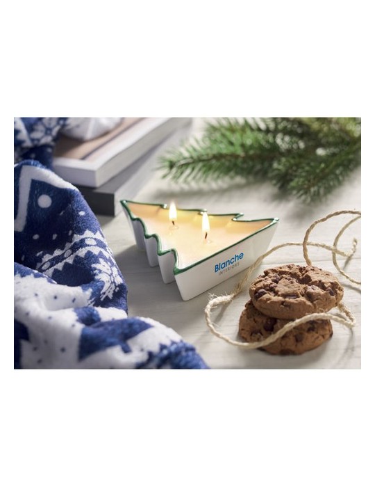 Bougie végétale personnalisée pas cher 60g - Sapin de Noël HOLIFIR