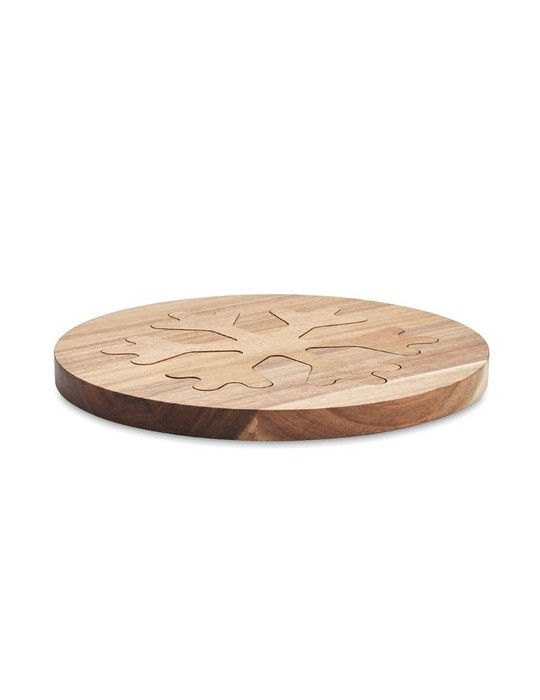 Dessous de Plat Élégant et Fonctionnel en Acacia