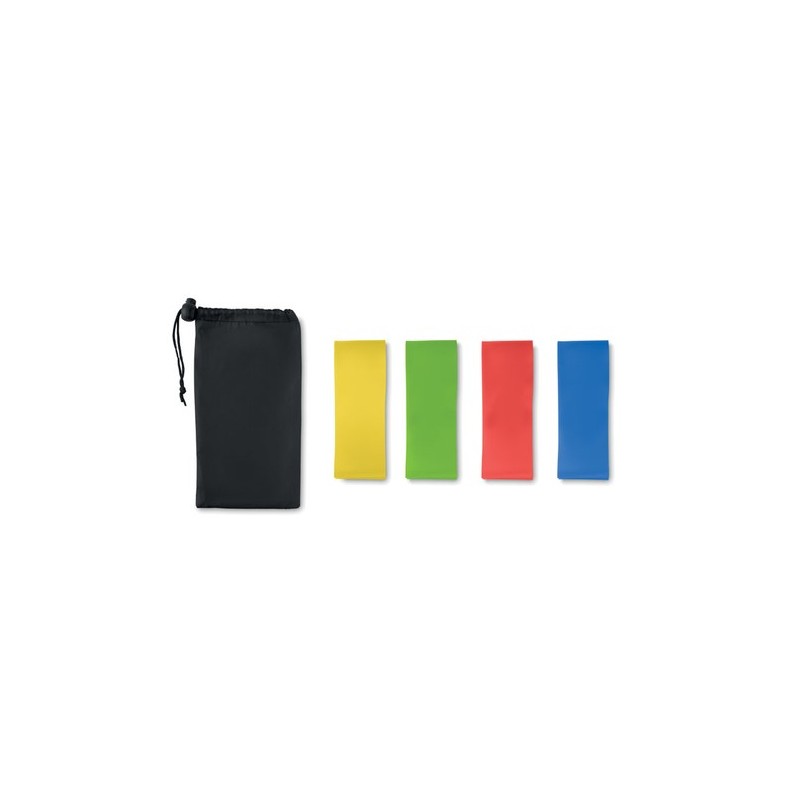 Set de 4 bandes de fitness s TPE FITBAND Matières : TPE Couleurs : noir personnalisable avec votre logo