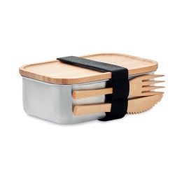 Lunch box  en acier inoxydable 600ml SAVANNA, Sac à dos publicitaire RPET avec lumière COB URBANBACK pas cher Matières : bambou 