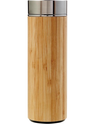 Bouteille isotherme en bambou personnalisée Yara - 420 ml pas cher