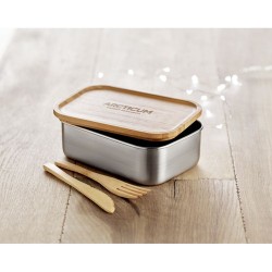Lunch box  en acier inoxydable 600ml SAVANNA, Sac à dos publicitaire RPET avec lumière COB URBANBACK pas cher Matières : bambou 
