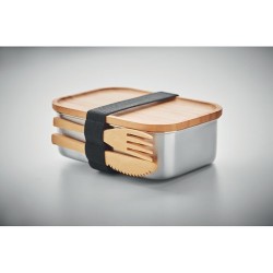 Lunch box  en acier inoxydable 600ml SAVANNA, Sac à dos publicitaire RPET avec lumière COB URBANBACK pas cher Matières : bambou 