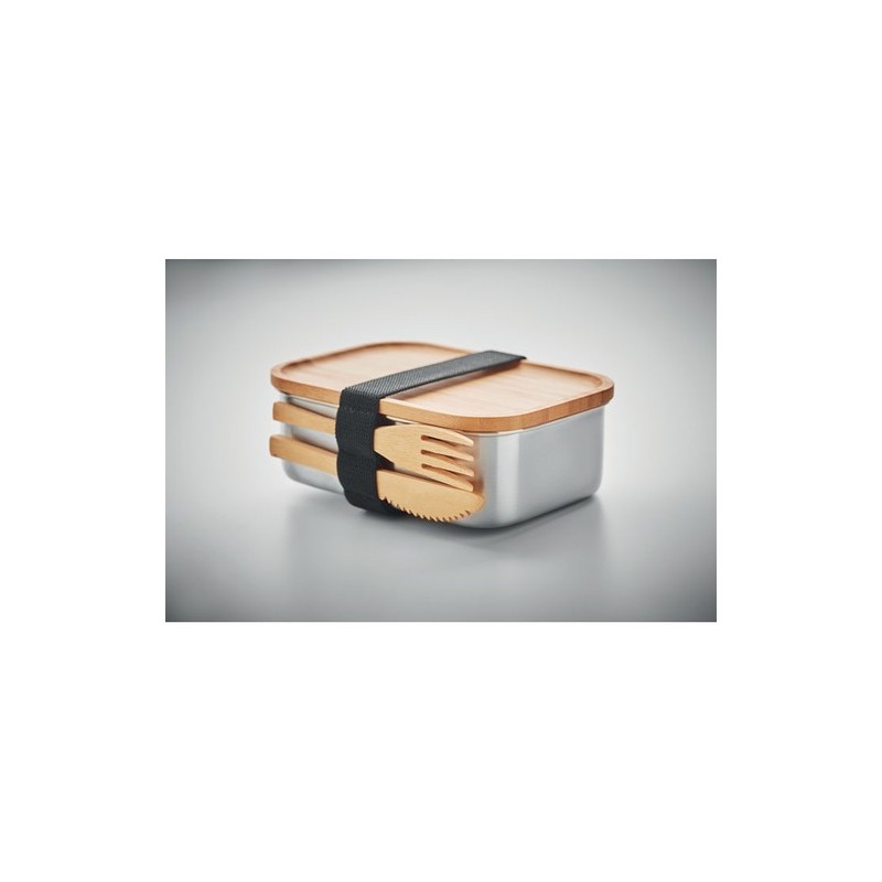 Lunch box  en acier inoxydable 600ml SAVANNA, Sac à dos publicitaire RPET avec lumière COB URBANBACK pas cher Matières : bambou 