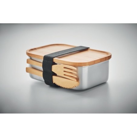 Lunch box  en acier inoxydable 600ml SAVANNA, Sac à dos publicitaire RPET avec lumière COB URBANBACK pas cher Matières : bambou 