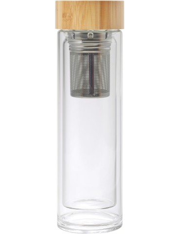 Bouteille isotherme en verre personnalisée Vicente - 420 ml pas cher