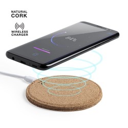 Chargeur sans fil  personnalisé 10W Kibox Matières : liège