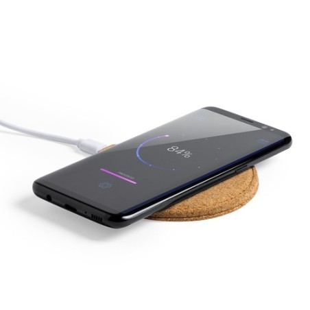 Chargeur sans fil  personnalisé 10W Kibox Matières : liège marquage laser ultra précis