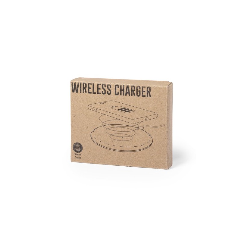 Chargeur sans fil  personnalisé 10W Kibox Matières : liège objet promotionnel éco-responsable