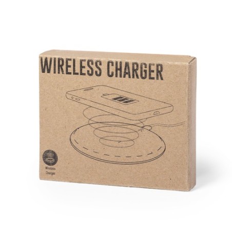 Chargeur sans fil  personnalisé 10W Kibox Matières : liège objet promotionnel éco-responsable