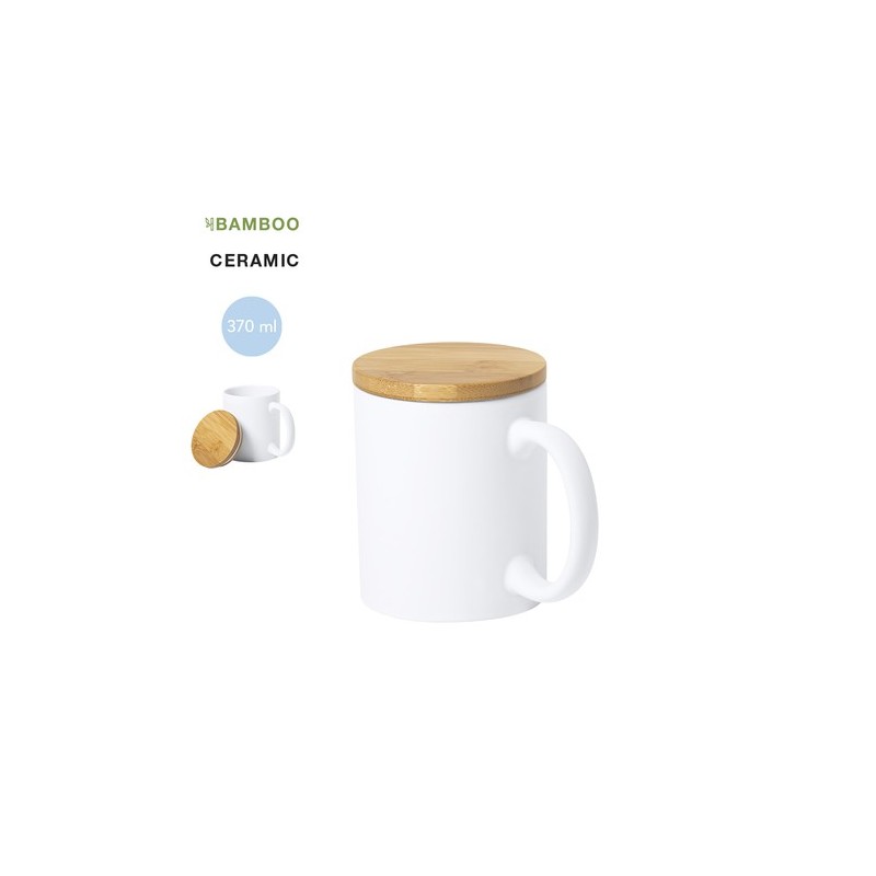 Tasse Éco-responsable Pratique Personnalisée Yotel pas cher Matières : bambou Couleurs : blanc personnalisable avec votre logo