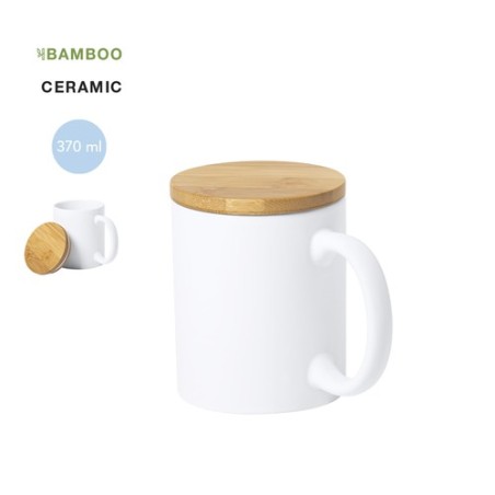 Tasse Éco-responsable Pratique Personnalisée Yotel pas cher Matières : bambou Couleurs : blanc personnalisable avec votre logo