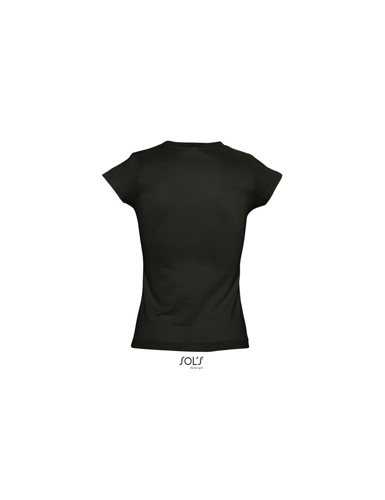 T-shirt Femme Col V MOON - 100% Coton Confortable Personnalisé pas cher