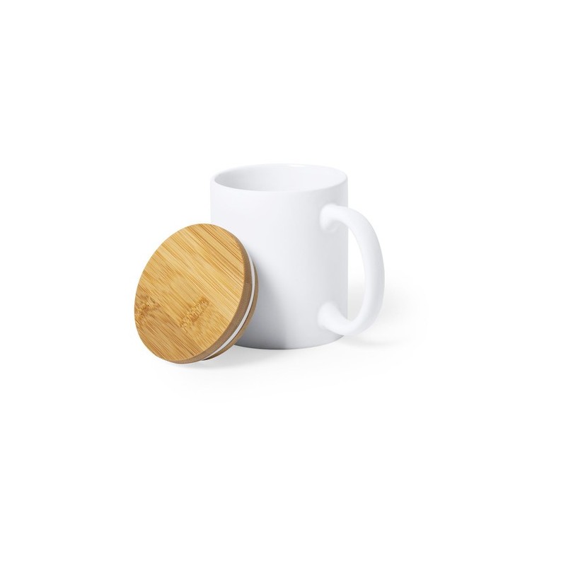Tasse Éco-responsable Pratique Personnalisée Yotel pas cher Matières : bambou Couleurs : blanc cadeau entreprise pas cher