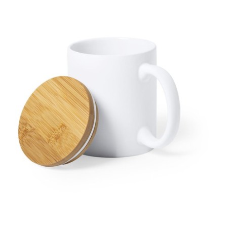 Tasse Éco-responsable Pratique Personnalisée Yotel pas cher Matières : bambou Couleurs : blanc cadeau entreprise pas cher