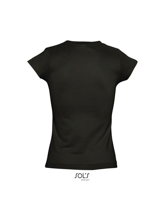 T-shirt Femme Col V MOON - 100% Coton Confortable Personnalisé pas cher