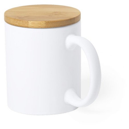 Tasse Éco-responsable Pratique Personnalisée Yotel pas cher Matières : bambou Couleurs : blanc goodies publicitaire événementiel