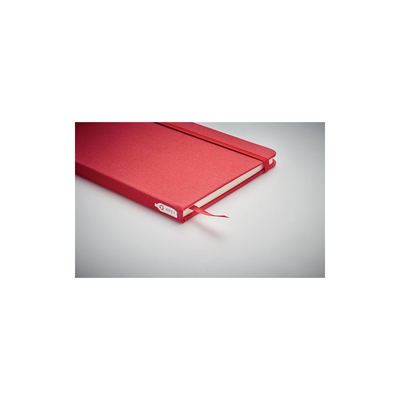 Carnet A5  en couverture RPET 600D - NOTE RPET MO9966 Matières : papier recyclé Couleurs : rouge personnalisation sur mesure