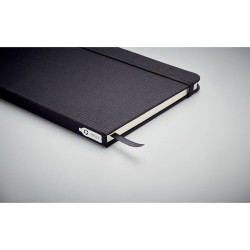 Carnet A5  en couverture RPET 600D - NOTE RPET MO9966 Matières : papier recyclé Couleurs : noir impression logo haute qualité