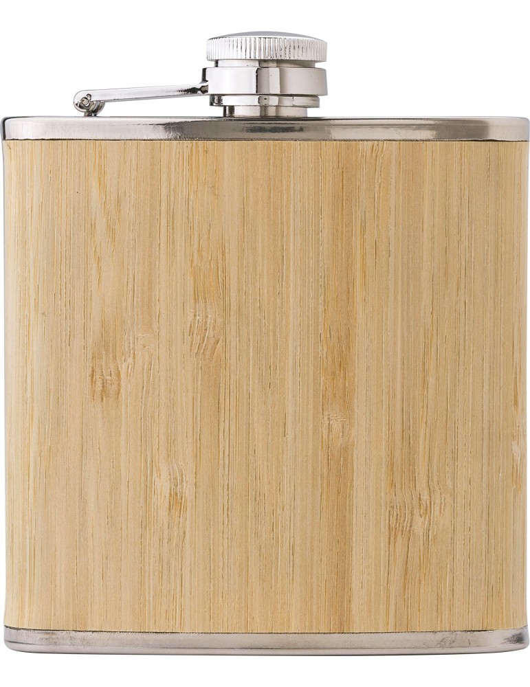 Flasque en Acier Inoxydable et Bambou Personnalisée pas cher | Hayden