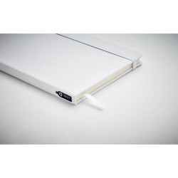 Carnet A5  en couverture RPET 600D - NOTE RPET MO9966 Matières : papier recyclé Couleurs : blanc goodies personnalisé en stock