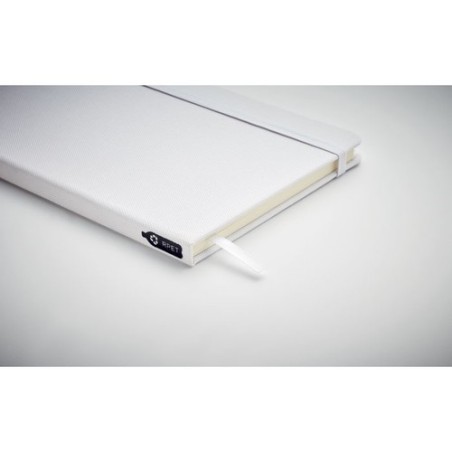 Carnet A5  en couverture RPET 600D - NOTE RPET MO9966 Matières : papier recyclé Couleurs : blanc goodies personnalisé en stock