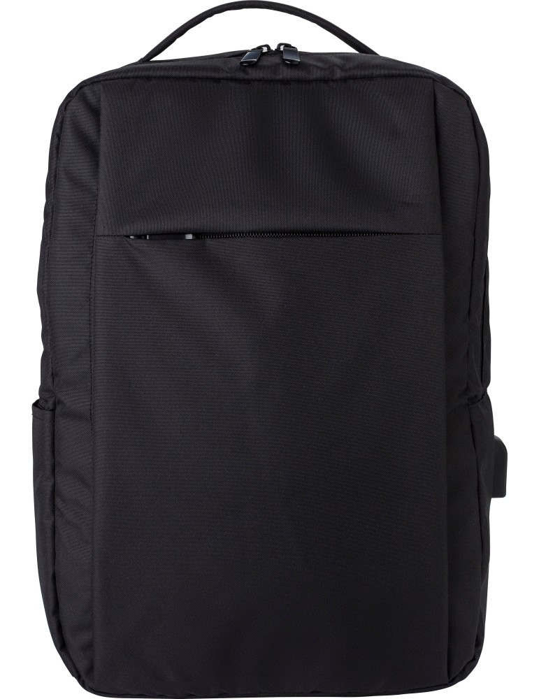 Sac à dos porte-ordinateur en polyester rPET personnalisé Jesse pas cher
