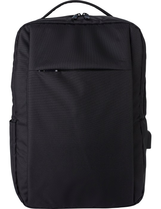 Sac à dos porte-ordinateur en polyester rPET personnalisé Jesse pas cher